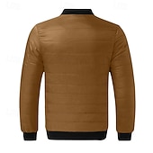 cheap Men's Downs &amp; Parkas-Men's Winter Coat Puffer Jacket Padded Pocket Quilted Polyster Casual Daily Outdoor Regular Fashion Streetwear Thermal Warm Winter Solid Color Blue Dark Grey Wine Black Puffer Jacket
