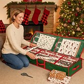 economico Deposito di Natale-Organizzatore per carta da regalo natalizia sottoletto, contenitore per conservare la carta da regalo, contiene fino a 20 rotoli, 41" l x 14" p x 5,5" h (verde)