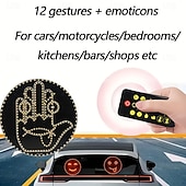 זול תליונים וקישוטים לרכב-אור מחוות אצבע לרכב רב תפקודי אזהרת רכב אור נגד התנגשות מאחור אור מחוות יד אינטראקטיבית אור רכב led מחוות אצבע אור לחלון אחורי כיף אינטראקטיבי led מחוות h