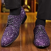 levne Derby boty-Pánské třpytivé společenské boty - zlaté, formální a elegantní design, ideální pro zvláštní příležitosti a večerní události