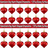 cheap Valentine's Day-24 Pack Valentine's Day Heart Ornaments, Red and Gold Shiny &amp; Matte Finish, Hanging Heart Decorations for Anniversary, Mother's Day, Christmas Tree Decor