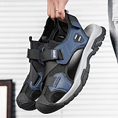 cheap Outdoor Sandals-Men's Navy Blue Sporty Sandals – Lightweight and Durable with Velcro and Adjustable Fit, Perfect for Outdoor Adventures