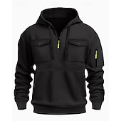 economico Felpa Tattica-Per uomo Felpa con cappuccio Felpa con cappuccio e zip Felpa con cappuccio e zip corta Nero Verde militare Blu marino Cachi Grigio chiaro Con Cappuccio Semplice Tasca Quotidiano Sport &amp; Outdoor Ferie