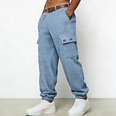economico Pantaloni cargo-Per uomo Pantaloni Cargo Joggers Pantaloni Pantaloni a Nido d'Ape Multi-tasche Tasca con Patta Tinta unica Antivento Comodità Quotidiano All'aperto Ferie Streetwear Elegante Marrone Grigio scuro