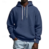 abordables sweats à capuche basiques pour hommes-Homme Sweat à capuche Sweat à capuche gaufré Violet Gris Clair À capuche Uni Poche kangourou Texturé Occasionnel Quotidien Sport &amp; Loisir Streetwear Frais Vêtements de sport Printemps &amp; Automne