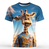  Hombre Animal Gracioso Camiseta Manga Corta Camiseta Impresión 3D Cuello Barco Camisa Exagerado Design Fiesta Festivos Azul Piscina Marrón Oscuro Rosa Verano Primavera Ropa S M L XL XXL XXXL