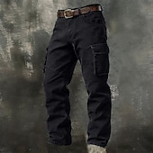 Χαμηλού Κόστους Στρατιωτικά παντελόνια-Ανδρικά Παντελόνια με τσέπες Παντελόνι Cargo Σορτσάκια Pantaloni de Drumeție Πολλαπλή τσέπη Ισιο πόδι Σκέτο Φοριέται Ύγρανση Πλήρες μήκος Καθημερινά ΕΞΩΤΕΡΙΚΟΥ ΧΩΡΟΥ Κατασκήνωση &amp; Πεζοπορία