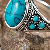 levne Prsteny-1ks Prsten For Dámské Tyrkysová Modrá Denní Dar Dovolená Kámen