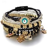 billiga Armband och armringar-Klassisk flätad Blomma Mode Trä Armband Smycken Svart / Rubinrött / Mörkblå Till Dagligen Helgdag Datum