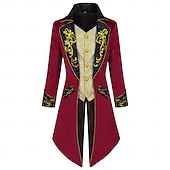 voordelige Bovenkleding-Vintage Punk  Gothic 18e Eeuw Jas Cosplay Kostuum Tuxedo Vampier Heerschap Geborduurd Volwassenen Mannen Ebenezer Scrooge Elf Steampunk Halloween Carnaval Maskerbal Performance Ren Fair Kerst