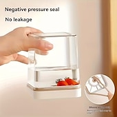 voordelige Keukenopslag-4 stuks handmatige vacuüm bewaardozen (3 dozen + 1 luchtpomp), vierkant ABS-materiaal met deksel, inclusief luchtpomp, vervangende bewaardoos voor in de koelkast, geschikt voor fruit, groenten, granen