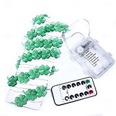 halpa Paristokäyttöinen-Pyhän Patrickin päivän koristeet apilanlehdet valosarjat paristokäyttöiset kaukosäätimellä toimivat ledit apilanvihreät valot makuuhuonejuhliin pyhän Patrickin päivän koristelu