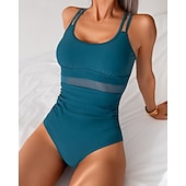 זול רש גארדים One Piece-בגדי ריקוד נשים בגד ים אחיד רשת הגנת UV גמישות גבוהה ללא שרוולים בגדי ים גלישה צלילה שנרקול קיץ