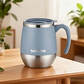 abordables Verres et tasses-Tasse à café isotherme en acier inoxydable, mug à double paroi avec couvercle pour boissons chaudes &amp;Gobelet isotherme de 500 ml (16,91 oz), idéal pour la maison, les activités de plein air, le