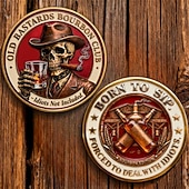  Samlarmynt från Old Bastards Bourbon Club, bourbon fixar nästan allt – idioter ingår ej, utmaningsmynt, vintage whisky &Bourbon samlarmynt, Old Bastards whiskey club-mynt