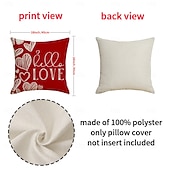 cheap Throw Pillows,Inserts &amp; Covers-Valentine's Day Heart Pillow Cover, Red Heart-Shaped Cushion, Cozy Throw Pillow for Sofa, Romantic Atmosphere Decor for Living Room and Bedroom