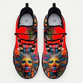 abordables Chaussures pour hommes-Baskets pour hommes de Mardi Gras avec imprimé multicolore jour des morts – Motif amusant et festif baskets confortables parfaites pour les défilés de carnaval