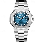 Недорогие Кварцевые часы-Новые бизнес-часы Olevs украшены светящимися элементами и календарем квадратный наутилус водонепроницаемые спортивные модные и повседневные кварцевые наручные часы