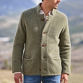 Χαμηλού Κόστους Καθημερινά μπουφάν-Ανδρικά Σακάκι Casual Jacket Καθημερινά ΕΞΩΤΕΡΙΚΟΥ ΧΩΡΟΥ Τσέπη Φθινόπωρο Φθινόπωρο &amp; Χειμώνας Σκέτο Κομψό στυλ street Στυλάτο Όρθιος Γιακάς Κανονικό Πορτοκαλί Πράσινο του τριφυλλιού Σκούρο μπλε