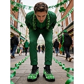  Мужские кроссовки ко Дню Святого Патрика – зеленые в клетку с клевером, идеально подходят для парадов и праздников.