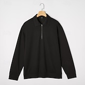 economico Polo classica da uomo-Per uomo Magliette Polo a Nido d'Ape Testurizzato Casuale All'aperto Con cerniera Zip a un quarto Manica Lunga Moda Moderno Tinta unica Testurizzato Lavorato a maglia Primavera &amp; Autunno Tutte le