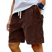 ieftine Pantaloni scurți casual-Bărbați Pantaloni Scurți Pantaloni scurți casual Pantaloni scurți din velur Cordon Talie elastică Culoare solidă Confort Lungimea genunchiului Zilnic În aer liber Haine de strada Vacanță Modă Negru