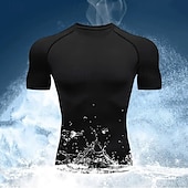 Недорогие Футболки и майки для бега-Муж. Компрессионная футболка Спортивная рубашка Фитнес-рубашка С короткими рукавами Футболка Футболка Повседневные Одежда для спорта и отдыха Лето Графика