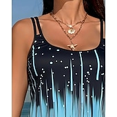 cheap Surfing Tankinis &amp; Bikinis-Women's Bathing Suit 2 Pieces Swimsuits Printed Ultra Light (UL) UV Protection Elastic Sleeveless Swimwear Surfing Snorkeling Summer