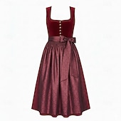 billige Dirndl-Karneval Oktoberfest Kjoler Dirndl Hushjelp bayerske Tysk München Enger Dame Fest Ølfestivalen Tradisjonell stil klut Uten bluse