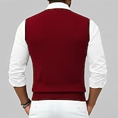 abordables Pull en laine pour hommes-Pull sans manches pour homme en pure laine cachemire de qualité supérieure, col en V, maille classique, doux, chaud et respirant.