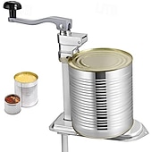 cheap Kitchen Set-Commercial Can Opener, 18.9 Inches Long, Manual Stainless Steel for Cans Up to 11.8 Inches High, Fixed with Clamp or Screws, Ergonomic Rotating Handle and a Spare Blade