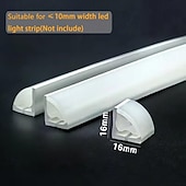 tanie Akcesoria LED-System kanałów dyfuzora LED z silikonu o długości 3,28–65,6 stopy, 16 x 16 mm, elastyczny, wodoodporny, neonowy pasek świetlny w kształcie litery V, osłona na paski LED o średnicy 10 mm/brak paska
