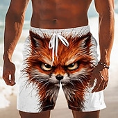 economico Animali &amp; Uccelli-Per uomo Animale Coniglio Volpe Costumi da bagno Pantaloncini da mare Pantaloncini da Surf Misura del girovita medio Divertente Camicia hawaiana Vacanza al Mare Tasche Laterali fodera in rete
