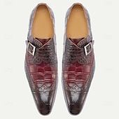 billige Klassiske Pensko-Herreloafers i skinn med krokodillemønster, elegant spennedesign, premium formelle sko for forretnings- og spesielle anledninger