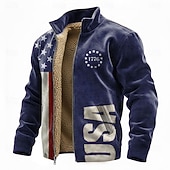  4 luglio 2026 250° Giorno della Memoria Felpa con Cappuccio con Zip e Bandiera Americana per Uomini per Attività Sportive All'aperto