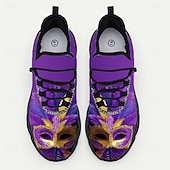 Χαμηλού Κόστους Ανδρικά υποδήματα-Ανδρικά Παπούτσια Sneakers με Πολύχρωμο Σχέδιο Μάσκας Mardi Gras – Ζωντανός Σχεδιασμός εμπνευσμένος από το Καρναβάλι Άνετα Παπούτσια τρεξίματος για γιορτινές περιστάσεις