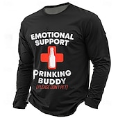  Per uomo Gergo divertente Maglietta Manica Lunga maglietta Stampa 3D Girocollo Camicia Moda Quotidiano Essenziale Casuale Quotidiano Streetwear Blu Nero Verde Estate Primavera Abbigliamento S M L XL