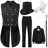 Χαμηλού Κόστους Ενδύματα-Σετ Πανκ &amp; Γκόθικ Μεσαίωνα Jachetă Φράκο Πουκάμισο Μακριά Μανίκια Vampires Ευγενής Φανταχτερή Φόρεμα Ανδρικά Φαντασία βασιλικός Steampunk Χριστούγεννα Απόκριες Επίδοση Σκηνή Ρεν Φερ Ενήλικες