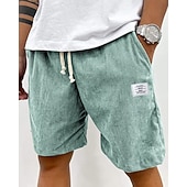 preiswerte Lässige Shorts-Herren Shorts Freizeitshorts Cordshorts Tasche Elastischer Bund Einfach Komfort Atmungsaktiv Knielang Outdoor Urlaub Alltagskleidung Urlaub Mode Schwarz Weiß Mikroelastisch