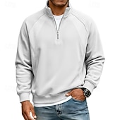 economico Felpe di base-Per uomo Maglia Felpa con cappuccio Felpa con zip corta Rosso bordeaux Nero Verde chiaro Verde militare Blu marino Colletto Mao Semplice Patchwork Casuale Quotidiano Sport &amp; Outdoor Streetwear Cool