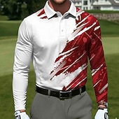 Χαμηλού Κόστους Ανδρικό πόλο γκολφ-Ανδρικά Γεωμτερικό Γκολφ Πόλο Αθλητικά μπλουζάκια πόλο Μακρυμάνικο Μπλουζάκια πόλο Πέτο Καθημερινό ΕΞΩΤΕΡΙΚΟΥ ΧΩΡΟΥ Ένδυση γυμναστικής και άθλησης Καθημερινά Ρούχα 3D εκτύπωση Κουμπιά Άνοιξη Φθινόπωρο