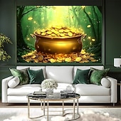 billiga Gobelänger-Saint Patrick's Day gobeläng Banderoller Filt Guldmynt Vitklöver söt stil Romantisk 3D Sovrum Vardagsrum Studentboende Tonårsrum Väggveranda Heminredning