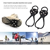 billige Håndverktøy-1 par 5-knotters stegjern for snø og is sklisikre skopigger sklisikre skotrekk klatreklosser stegjern sterkt grep