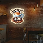 abordables 123496-Enseigne lumineuse LED néon café, dimmable, alimentée par USB, colorée, pour intérieur chambre, restaurant, café, mur, créative, en forme d'alphabet, décorative.