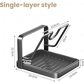 olcso Konyhai tárolás-konyhai edényfedő tárolóállvány, edényfedő vágódeszka tartó kivehető csepptálcával, helytakarékos konyhai edényfedő szervező állvány pultra