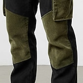 economico Pantaloni cargo-Per uomo Pantaloni Cargo Pantaloni Pantaloni in velluto a coste Pantaloni in finta pelle scamosciata Pantaloni casual Tasca Elastico in vita Multi-tasche Semplice Comodità Morbido Lunghezza intera