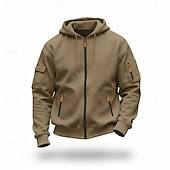  Hombre Sudadera Sudadera con capucha y cremallera completa Sudadera con capucha de lana Negro Azul Marino Color Camello Gris Claro Gris Oscuro Con Capucha Plano Retazos Deporte Diario Festivos