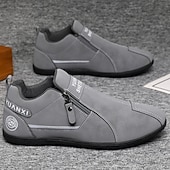 economico Scarpe Casual Slip-On-scarpe slip-on beige da uomo con tomaia morbida: comode scarpe da tutti i giorni per un abbigliamento casual e un comfort che dura tutto il giorno