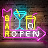 voordelige Decoratieve lichten-bar papegaai kokosboom cocktail led neon lichtreclame dimbaar usb voeding voor wanddecoratie hawaï zwembad tiki bar feest binnen slaapkamer woonkamer eetkamer mancave decoratie cadeau