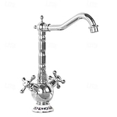 Недорогие Смесители для раковины в ванной-Ванная раковина кран - Вращающийся Хром Внешнее крепление Две ручки одно отверстиеBath Taps